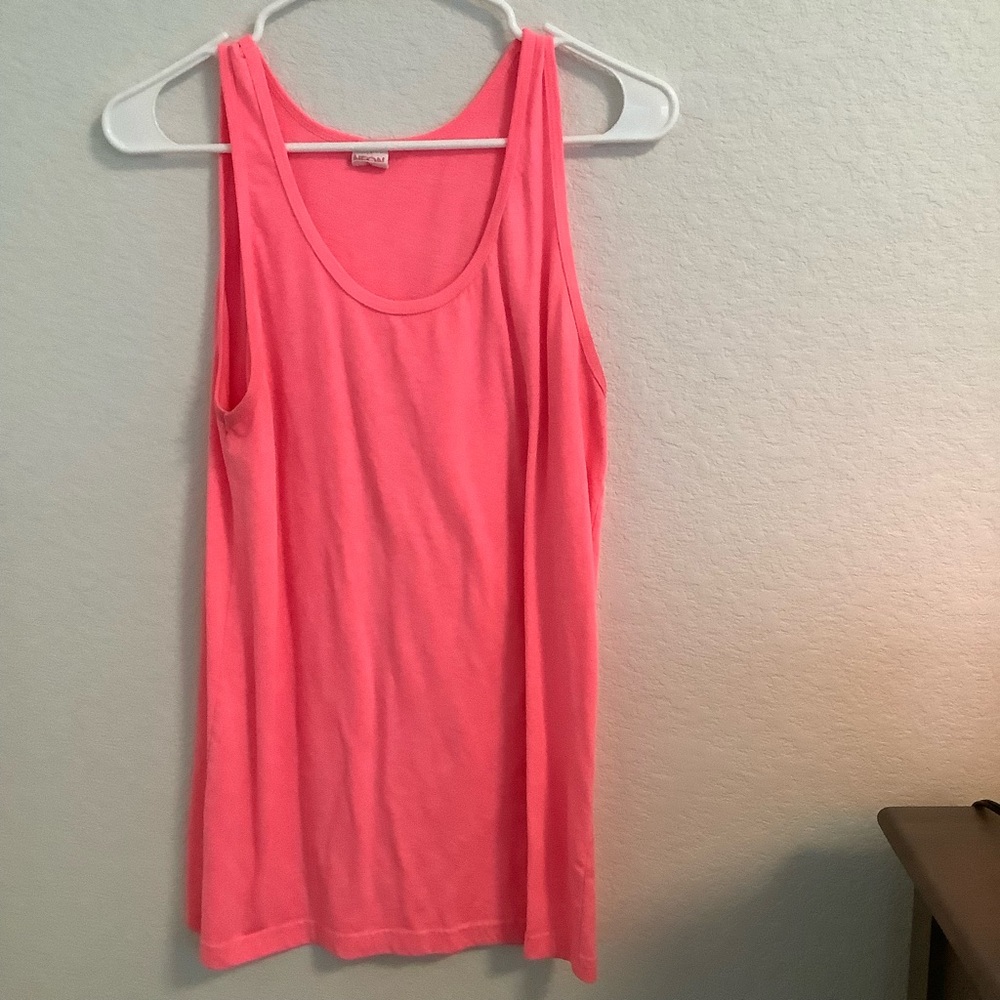Womens neon pink tank top by fifty fifty size large